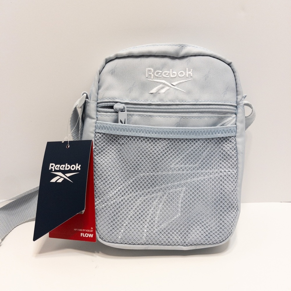 Reebok Flow Crossbody Bag Purse water resistant light blue